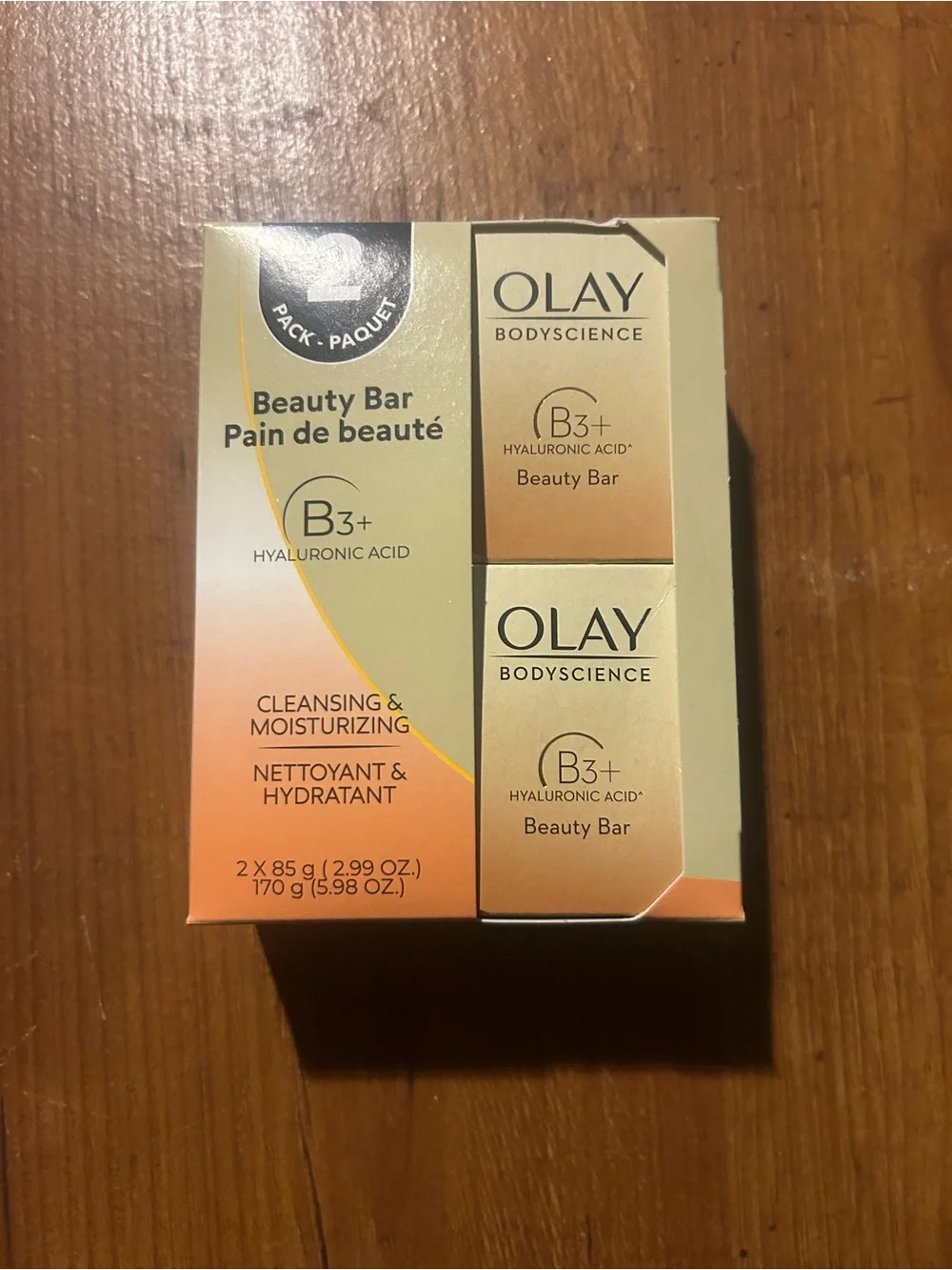 OLAY BodyScience B3+ Beauty Bars - Peach & Cream Packaging